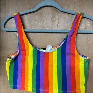 Divided Multicolor Striped Women's Bra Top